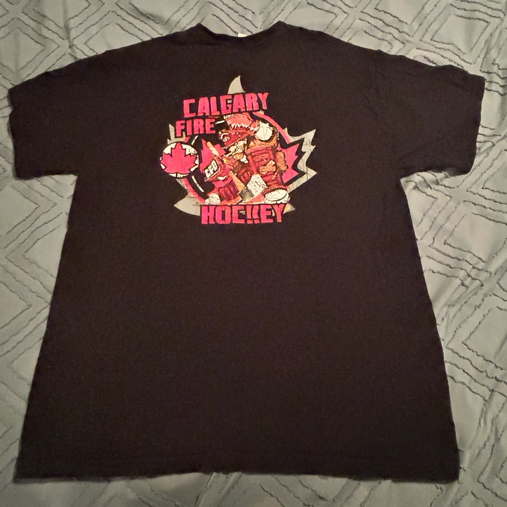 Gildan Ultra Cotton Black Tee Calgary Fire Hockey